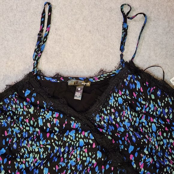 AQUA Women's Lace-Trim Wrap Cami Camisole Top - NEW w/ TAGS NWT - Picture 4 of 7